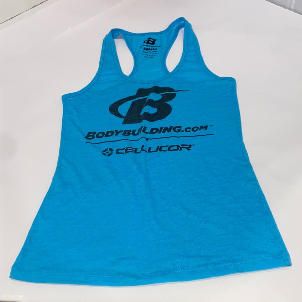 Bodybuilding Cellucor Women's Blue Tank Top Burnout Style Size Small